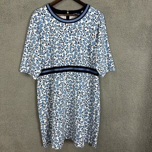 Draper James Blue and White Floral Midi Dress